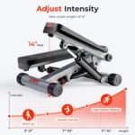 Sunny Health & Fitness Mini Stepper for Exercise at Home, Stair Step Workout Machine with Resistance Band and Over 300lb Weight Capacity, Optional Twist Motion and Free SunnyFit App Connection - Image 3