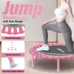 Foldable Mini Trampoline, 40" Rebounder Trampoline for Adults & Kids, 450lbs Capacity with T-Shaped Adjustable Bar, Indoor Fitness Workout Exercise Equipment - Image 4