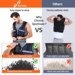Adjustable Weighted Vest Weights Set: Sportneer 2-18 lbs/2-40 lbs Body Weight Vests 16 In 1 Fast Adjust Running Vest for Men Women Gym Home Workout Fitness Strength Training 2-18/40 lbs Removable - Image 3