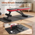 Basic Weight Bench for Home Gym, Foldable Workout Bench with 8 Backrests, 660LBS Weight Capacity Adjustable Bench - Image 7