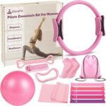 Elara Fit Home Pilates Kit for Women Pilates Equipment Ring and Ball Set Magic Circle Hoop with 5 Resistance Bands Compact Toning Fitness Essentials Starter Set Accessories