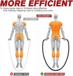 HPYGN Jump Rope, Weighted Jump Rope for Men women, 2.8lb 3.8lb 5lb Heavy Skipping Rope for Exercise, Adult Jumpropes for Home Workout, Improve Strength and Building Muscle,Total Body Workout Equipment - Image 7