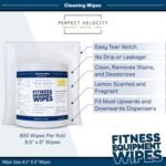 Fitness Gym Equipment Wipes - 4 Rolls of 800 Pre-Moistened Cleaning Refill Wet Wipes - For Upwards and Downwards Dispensers - Image 3