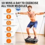 Vibration Plate Exercise Machine, Whole Body Workout Vibration Plate for Lymphatic Drainage, 240 Adjustable Speeds Power Vibrating Plate Home Fitness Platform for Shaping, Max Weight 330lbs - Image 4