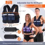 Adjustable Weighted Vest Weights Set: Sportneer 2-18 lbs/2-40 lbs Body Weight Vests 16 In 1 Fast Adjust Running Vest for Men Women Gym Home Workout Fitness Strength Training 2-18/40 lbs Removable - Image 4