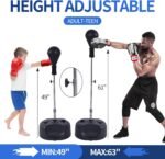 Punching Bag with Stand-Fast Bounceback to Increase Speed, Reflexes, and Stamina – Height Adjustable for Training, Boxing Equipment, Stress Relief & Fitness - Image 7