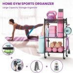 Yoga Mat Storage Rack, Home Gym Storage Rack, VOPEAK Workout Storage for Yoga Mat, Foam Roller, Equipment Gym Storage for Home Exercise and Fitness Gear (Metal) - Image 2