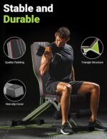 Yoleo Adjustable Weight Bench for Full Body Workout; Foldable Bench Press Bench of Home Gym Strength Training; Incline Decline Flat Utility Workout Bench with Quick Folding& Fast Adjustment (Black) - Image 4