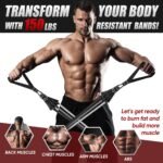 HPYGN Resistance Bands, Exercise Bands for Working Out, Workout Bands Men, Fitness Band with Handle, Door Anchor, Home Gym Equipment for Musle Training, Physical Therapy, Strength Training, Shape Body - Image 2