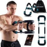 HOTWAVE Twister Arm Exerciser,Adjustable Spring Workout Bar, Forearm Triceps Chest Enhanced Exercise Strengthener,Portable Home Fitness Equipment (U60-100lbs kit)