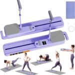 Upgraded Pilates Reformer Machine - 6-in-1 Fitness Board & Pilates Equipment Set with Ab Workout Equipment, Multifunctional Push-Up Board, Resistance Bands, Balance Board & Timer for Full Body Workout