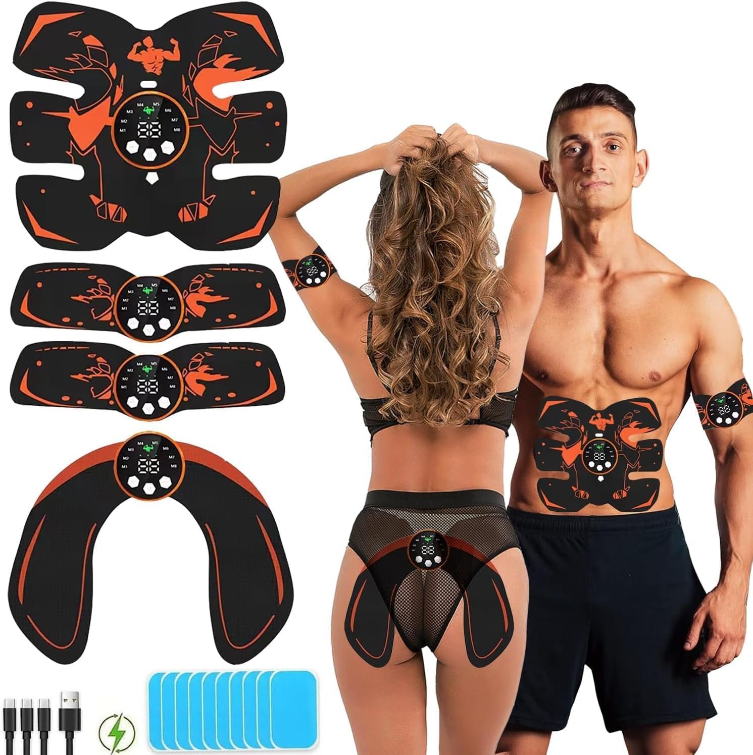 71kC4rgDfbL._AC_SL1496_.jpg Fitness Belt, Abs Stimulator Full Body Ab/Arm/Hip Trainer Abs Trainer Electronic Toning Belts home workout equipment for Abdomen/Waist/Leg/Arm/Hip - Image 1