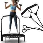 Jumpzylla Fitness Trampoline 40" or 48" | Foldable Mini Rebounder Trampoline for Adults with Bar | Durable, Quiet, Low-Impact Exercise Equipment for Indoor and Home Workouts (550 LBS Capacity)