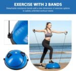 ZELUS Balance Ball Trainer with Resistance Bands and Foot Pump, Inflatable Yoga Ball for Home Gym Workouts, 23 Inch Exercise Half Ball for Balance Training Core Strength Fitness More, 330lb Cap - Image 6