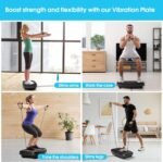 Vibration Plate Exercise Machine for Lymphatic Drainage,Softgym Power Vibrate Stand Shake Board 450 Lbs Capacity Whole Body Workout Waver with Fitness Resistance Bands Weight Loss Gifts for Women Men - Image 6