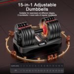Adjustable Dumbbells Set of 2，Free Weights Dumbbells Set，Adjustable Dumbbell Set，52.5 lbs pair 105 lbs，15 in 1，for Men/Women Gym Equipment for Home Strength Training Equipment - Image 3