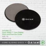 Gaiam Core Sliding Discs - Dual Sided Workout Sliders for Carpet & Hardwood Floor - Home Ab Pads Exercise Equipment Fitness Sliders for Women and Men, Grey/Black - Image 4