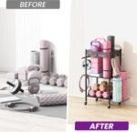 Yoga Mat Storage Rack, Home Gym Storage Rack, VOPEAK Workout Storage for Yoga Mat, Foam Roller, Equipment Gym Storage for Home Exercise and Fitness Gear (Metal) - Image 6