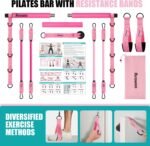 Pilates Bar Kit with Resistance Bands, Pilates Workout Equipment for Legs, Hip, Waist, Arm, Squats Exercise Equipment for Home Workouts, Adjustable 3-Section Pilates Bar Kit for Women & Men - Image 6