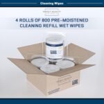 Fitness Gym Equipment Wipes - 4 Rolls of 800 Pre-Moistened Cleaning Refill Wet Wipes - For Upwards and Downwards Dispensers - Image 5