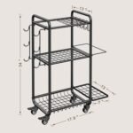Weight Rack for Home Gym, All in One Yoga Mat Storage Rack, Workout Equipment Storage with Wheels and Hooks for Dumbbells Kettlebells Foam Rollers, Powder Coated - Image 5