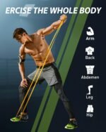 Resistance Bands for Working Out: 5-Levels Exercise Bands Set - Pull Up Assistance Elastic Silicone - Physical Therapy/Stretching/Training - Home Gym for Women/Men - Image 7