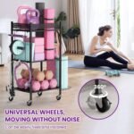 Yoga Mat Storage Rack, Home Gym Storage Rack, VOPEAK Workout Storage for Yoga Mat, Foam Roller, Equipment Gym Storage for Home Exercise and Fitness Gear (Metal) - Image 3