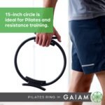 Gaiam Pilates Ring Fitness Circle - Lightweight & Durable Foam Padded Handles, Flexible Resistance Exercise Equipment for Toning Arms, Thighs/Legs & Core - Image 3
