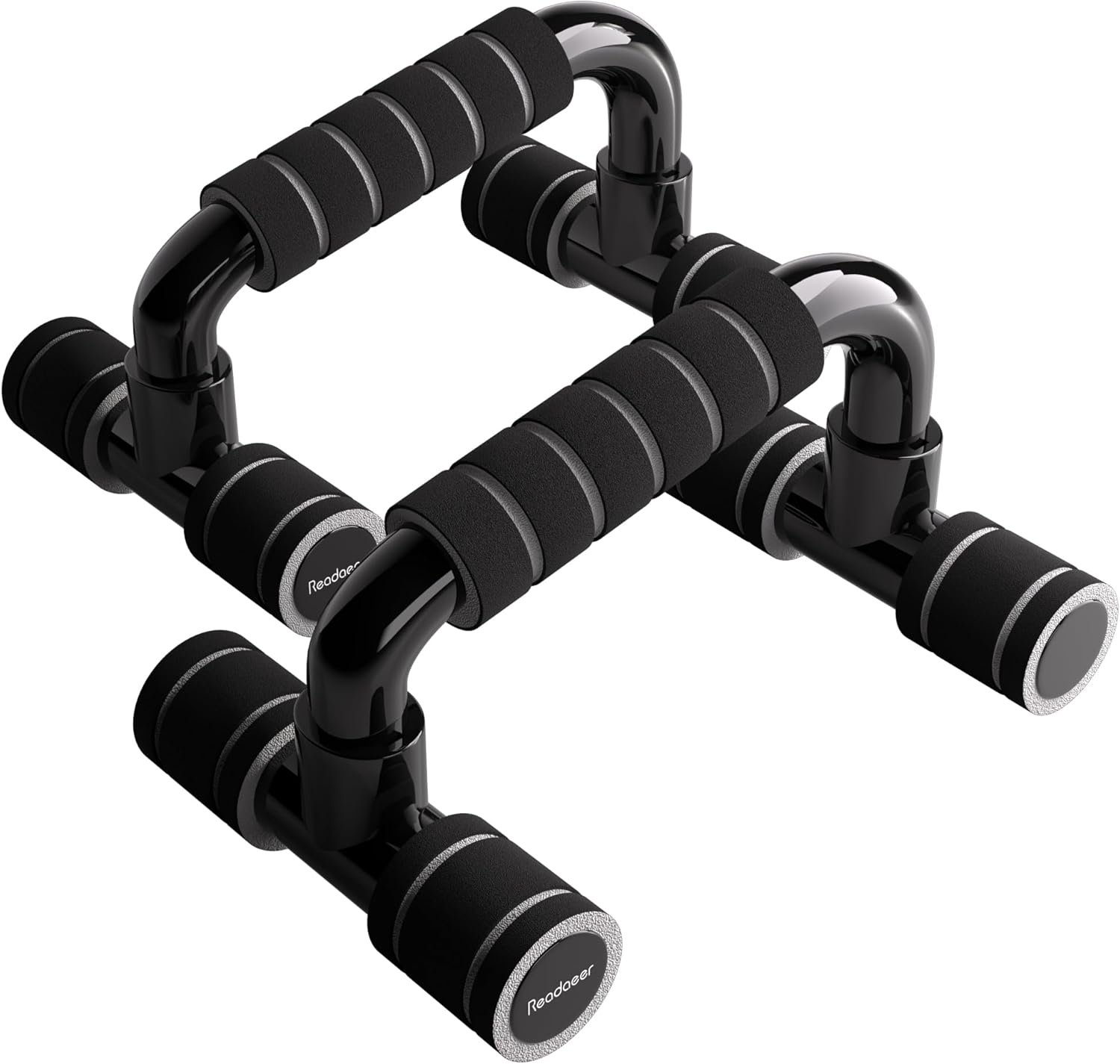 71r02Iq7fL._AC_SL1500_.jpg READAEER Push Up Bars Gym Exercise Equipment Fitness 1 Pair Pushup Handles with Cushioned Foam Grip and Non-Slip Sturdy Structure Push Up Bars for Men & Women - Image 1