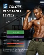 Resistance Bands for Working Out: 5-Levels Exercise Bands Set - Pull Up Assistance Elastic Silicone - Physical Therapy/Stretching/Training - Home Gym for Women/Men - Image 2