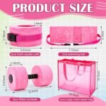 6 Pcs Aquatic Exercise Set Water Aerobics Set with Large Mesh Beach Bag Pool Fitness Equipment Foam Water Dumbbell Ankle Swimming Weight Aquatic Swim Belt for Exercise Weight Loss - Image 2