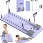 JANUA Pilates Board - Pilates Reformer Set, Multi-Purpose Foldable Pilates Reformer Board for Home, 5 in 1 Pilates Sliding Board (Purple)