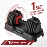 Adjustable Dumbbell 55LB Single Dumbbell Weight, 10-in-1 Weight Dumbbells with Anti-Slip Metal Handle and Bicep Supports for Comprehensive Full Body Strength Training - Image 4