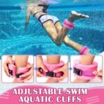 6 Pcs Aquatic Exercise Set Water Aerobics Set with Large Mesh Beach Bag Pool Fitness Equipment Foam Water Dumbbell Ankle Swimming Weight Aquatic Swim Belt for Exercise Weight Loss - Image 5