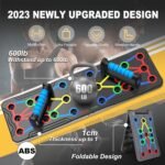 Solid Push Up Board 15 in 1 Home Workout Equipment Multi-Functional Pushup Stands System Fitness Floor Chest Muscle Exercise Professional Equipment Burn Fat Strength Training Arm Men & Women Weights - Image 6