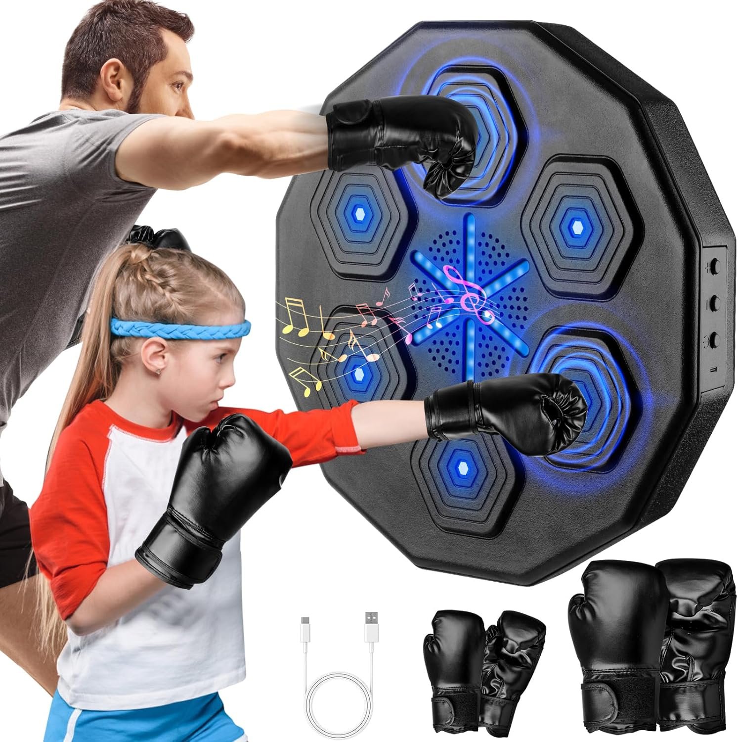 810DlyJEciL._AC_SL1500_.jpg 2025 New Music Boxing Machine, Upgraded 2.0 Smart Bluetooth Music Boxing Parent-Child Games, Wall-Mounted Exercise Equipment for Home Exercise - Image 1