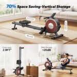 MERACH Rowing Machines for Home, Magnetic Rowing Machine with 16 Levels, Rower Machine of Quiet Resistance, Dual Slide Rail with Max 350lbs Weight Capacity, App Compatible - Image 8