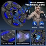 Music Boxing Machine, Boxing Wall Mount Machine for Kids Adult, Bluetooth Smart Boxing Traineing Machine with Boxing Gloves, Boxing Workout Equipment Target for Home, Office, Gym (Upgrade) - Image 4