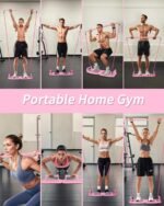 Home Gym Exercise Equipment - Portable Workout System 17 Fitness Accessories 9 in1 Push Up Board Set, Resistance Bands with Pilates Bar Strength Training Abs Shoulders - Image 3
