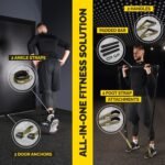 Tube Resistance Bands for Working Out Men and Women - Exercise Bands Resistance Bands Set, Resistance Band Bar, Handles, Ankle Straps, Foot Straps and Door Anchor - Image 2