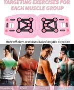 Home Gym Exercise Equipment - Portable Workout System 17 Fitness Accessories 9 in1 Push Up Board Set, Resistance Bands with Pilates Bar Strength Training Abs Shoulders - Image 2