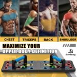 Solid Push Up Board 15 in 1 Home Workout Equipment Multi-Functional Pushup Stands System Fitness Floor Chest Muscle Exercise Professional Equipment Burn Fat Strength Training Arm Men & Women Weights - Image 3