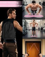Home Gym Exercise Equipment - Portable Workout System 17 Fitness Accessories 9 in1 Push Up Board Set, Resistance Bands with Pilates Bar Strength Training Abs Shoulders - Image 5
