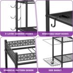 Yoga Mat Storage Rack, Home Gym Storage Rack, VOPEAK Workout Storage for Yoga Mat, Foam Roller, Equipment Gym Storage for Home Exercise and Fitness Gear (Metal) - Image 4