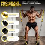 Pilates Equipment, Portable Pilates Bar Kit with Resistance Bands, Professional Adjustable Heavy Duty Squat Workout Equipment for Men, Home Gym Muscle Strength Training, Full Body Exercise - Image 4