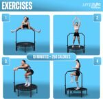 Jumpzylla Fitness Trampoline 40" or 48" | Foldable Mini Rebounder Trampoline for Adults with Bar | Durable, Quiet, Low-Impact Exercise Equipment for Indoor and Home Workouts (550 LBS Capacity) - Image 5