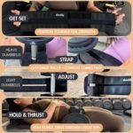Hip Thrust Belt For Dumbbells Heavy, Kettlebells, Plates, Comfort Up to 400 LBS, Double Hook & Loop Booty Builder, Glute Workout Equipment for All Shapes, Use at Home or Gym. - Image 3