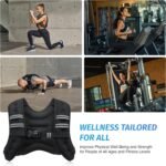 ZELUS Weighted Vest, 6lb/8lb/12lb/16lb/20lb/25lb/30lb Weight Vest with Reflective Stripe for Workout, Strength Training, Running, Fitness, Muscle Building, Weight Loss, Weightlifting - Image 4