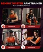 Twister Arm Trainer, Adjustable 5 Resistance Levels (40-130 lbs) Chest & Arm Workout Equipment for Men & Women, Ergonomic Home Gym Strength Trainer with Anti-Slip Handles & Carry Bag - Image 4