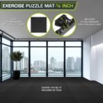 ProsourceFit Puzzle Exercise Mat ½ in, EVA Interlocking Foam Floor Tiles for Home Gym, Mat for Home Workout Equipment, Floor Padding for Kids, Blue, 24 in x 24 in x ½ in, 48 Sq Ft - 12 Tiles - Image 2